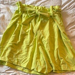 ASOS Lime Green High-Waisted Shorts